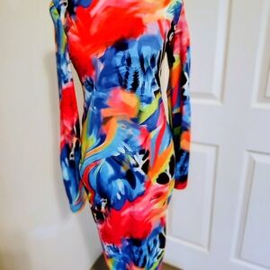Vibrant Multicolor Long Sleeve Dress